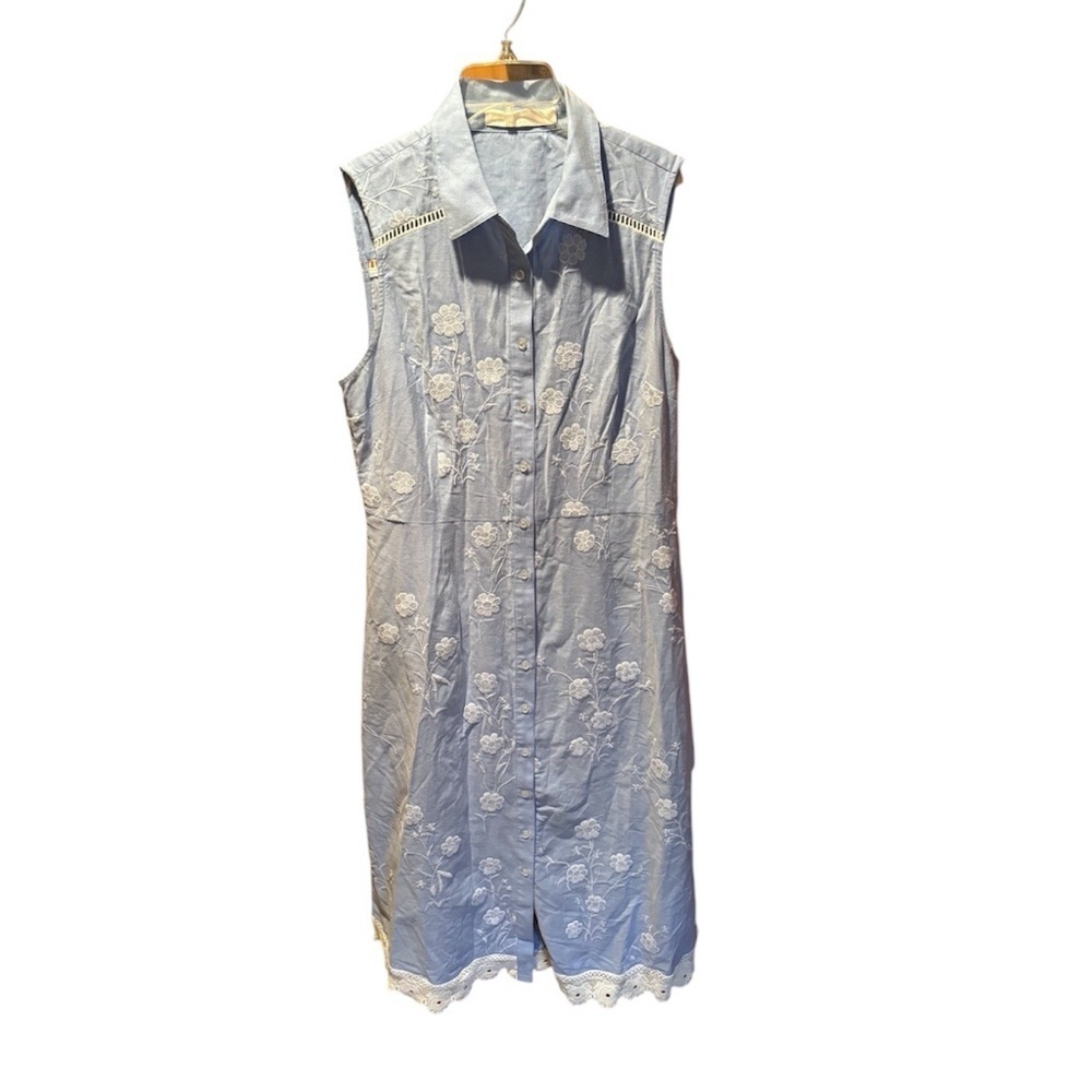 Rachel Parcell Embroidered Shirtdress in Blue Size 12